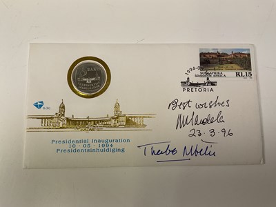 Lot 2235 - NELSON MANDELA AND THABO MBEKI; a first day...