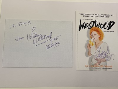 Lot 2248 - VIVIENNE WESTWOOD; a card and envelope bearing...