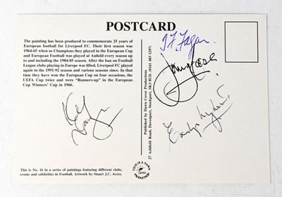 Lot 481 - LIVERPOOL FOOTBALL CLUB; a postcard bearing...