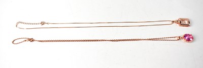 Lot 994 - Two rose gilt sterling silver necklaces