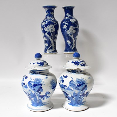Lot 492 - A pair of late 19th century Chinese blue and...
