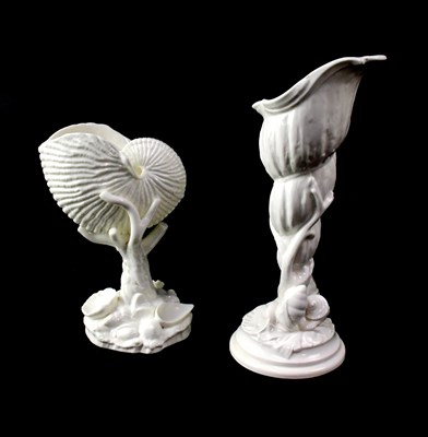Lot 252 - ROYAL WORCESTER; a blanc de Chine nautilus...