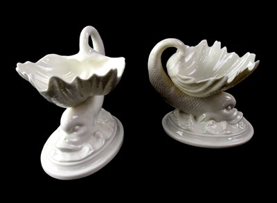 Lot 251 - ROYAL WORCESTER; a pair of blanc de Chine...