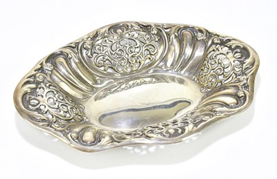 Lot 1085 - A sterling silver bread basket of shaped oval...
