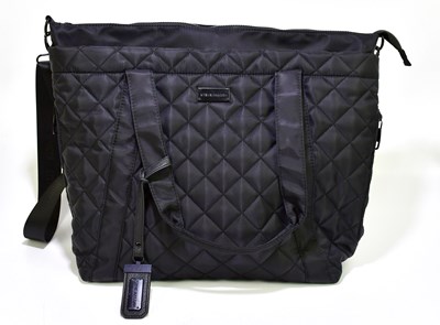 Lot 722 - STEVE MADDEN; a large quilted black nylon tote...
