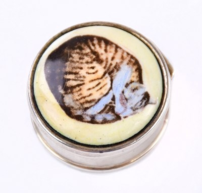 Lot 1378 - An Elizabeth II hallmarked silver pill box,...