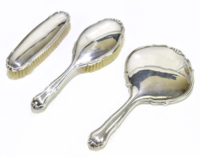 Lot 1137 - A 835 grade silver vanity set to include a...