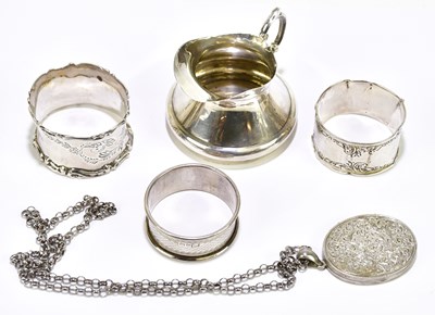 Lot 1351 - A George VI hallmarked silver cream jug,...