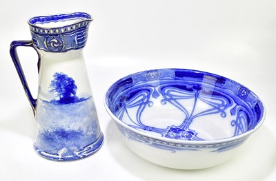 Lot 1626 - ROYAL DOULTON; a blue and white children's...