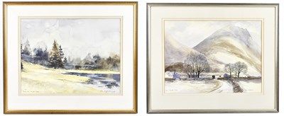 Lot 1616 - ALAN CHAPMAN; two watercolours, "Farm, Wasdale...