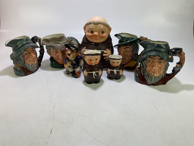 Lot 1699 - ROYAL DOULTON; four character jugs to include...