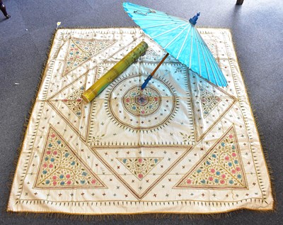 Lot 197 - A late 19th/early 20th century embroidered...