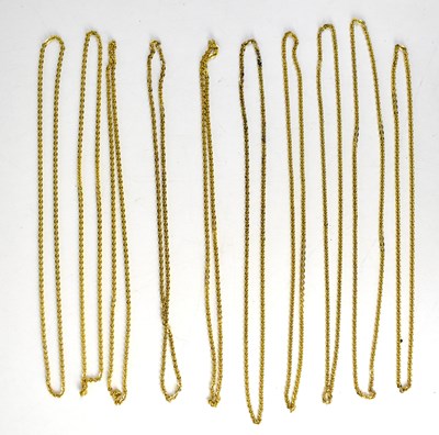Lot 993 - Ten large gold plated necklaces.