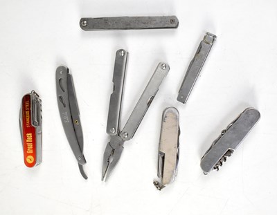 Lot 146 - 46.	Seven various knives and multitools