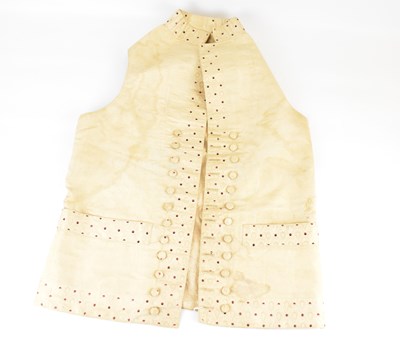Lot 199 - A 19th century cream embroidered silk...