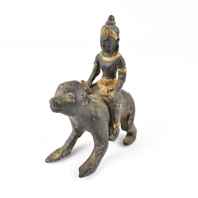 Lot 349 - A 19th century Chinese bronze monkey and rider...
