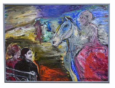 Lot 196A - NANCY BALDWIN (1935-2021); large acrylic on...