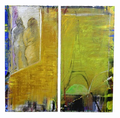 Lot 201A - NANCY BALDWIN (1935-2021); a large diptych,...