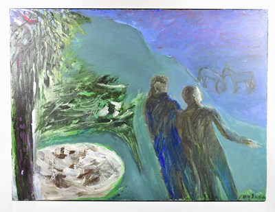 Lot 198A - NANCY BALDWIN (1935-2021); large acrylic on...