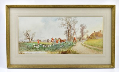 Lot 302 - ARTHUR WILLETT; watercolour, hunting scene,...