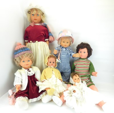 Lot 218 - Six 1970s/early 1980s children's celluloid dolls