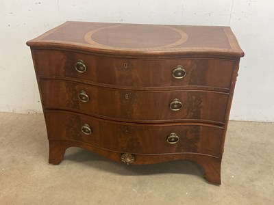 Lot 412 - A mahogany line inlaid and crossbanded...