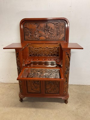 Lot 436 - A mid to late 20th century Chinese carved bar...