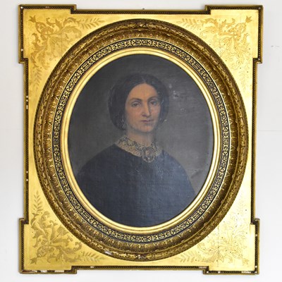 Lot 370 - UNATTRIBUTED; a large 19th century oil on...