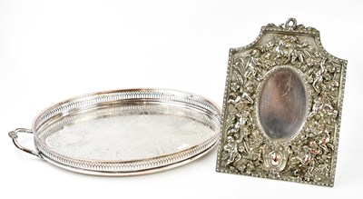 Lot 1017 - A Continental silver plated easel back...