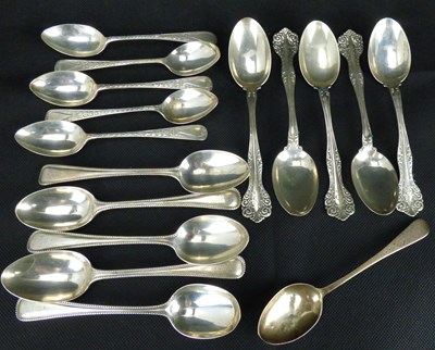 Lot 710 - Sixteen hallmarked silver and sterling silver tea and coffee spoons