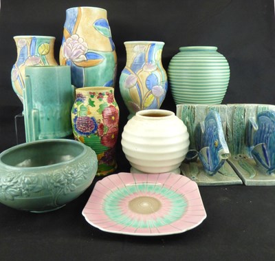 Lot 280 - Various items of mostly Art Deco pottery