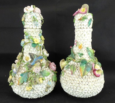 Lot 278 - A pair of 19th century Meissen-style bottle vases