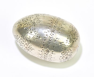 Lot 1385 - SAMUEL MERITON II ; a white metal nutmeg...