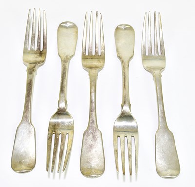 Lot 1179 - WILLIAM CUMMINS; five George IV hallmarked...