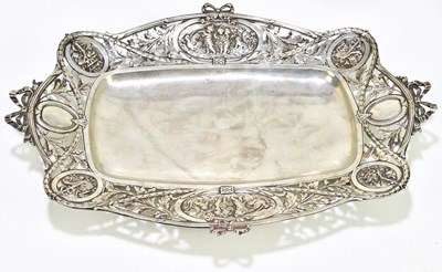 Lot 1074 - A Continental 800 grade silver bowl of shaped...