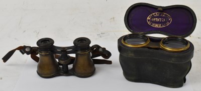 Lot 239 - A cased pair of French gilt brass and mother...