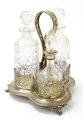 Lot 1128 - A modern silver mounted cut glass decanter and...
