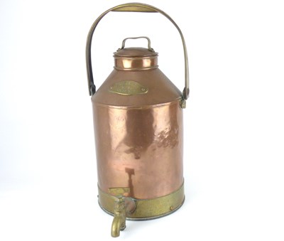 Lot 471 - A vintage ship's copper and brass tea urn