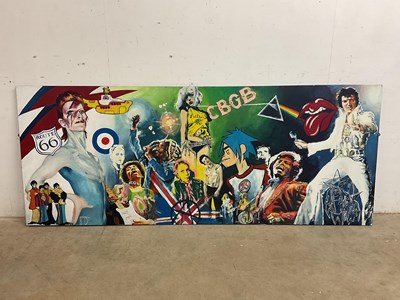 Lot 2074 - MARK BELL; a large oil on twin conjoined...