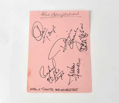 Lot 181 - THE TEMPTATIONS; a torn page from an autograph...