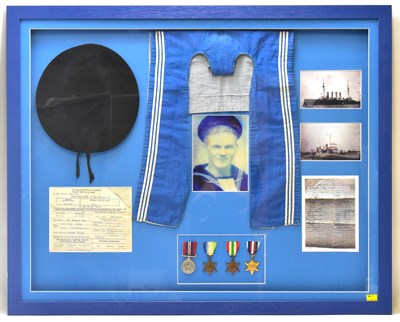 Lot 601 - A framed montage relating to the Royal Naval...