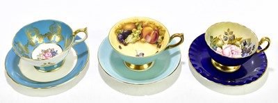 Lot 1628 - J.A BAILEY FOR AYNSLEY; two tea cups and...