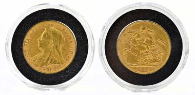 Lot 1422 - A Victorian encapsulated full sovereign, old...