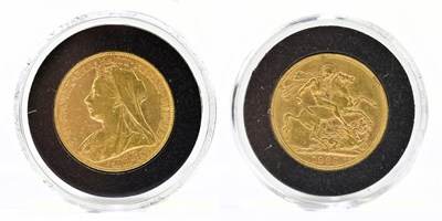 Lot 1423 - A Victorian full sovereign, old head, 1899,...