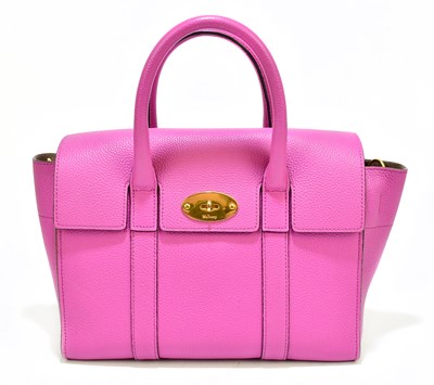 Lot 664 - MULBERRY; a fuschia pink pebbled leather small...