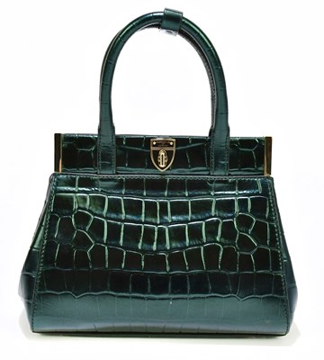 Lot 678 - ASPINAL OF LONDON; an unused green crocodile...
