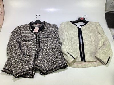 Lot 755A - TED BAKER; a cream tweed Chanel style shirt...