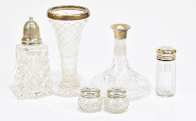 Lot 2073 - A small group of cut glass and hallmarked...