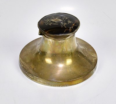 Lot 2076 - A hallmarked silver weighted ink well with...