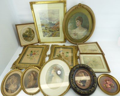 Lot 517 - A quantity of various 18th and 19th century oil paintings and watercolours